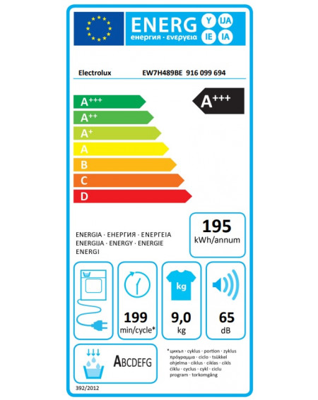 Džiovyklė ELECTROLUX EW7H489BE